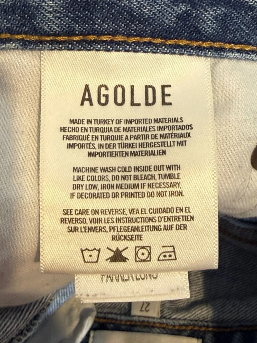 AGOLDE Parker Long Womens 27 Denim Shorts High Rise Cutoff Organic Cotton 90s